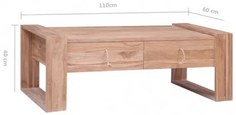 vidaXL Konferenčný stolík 110x60x40 cm masívne teakové drevo-