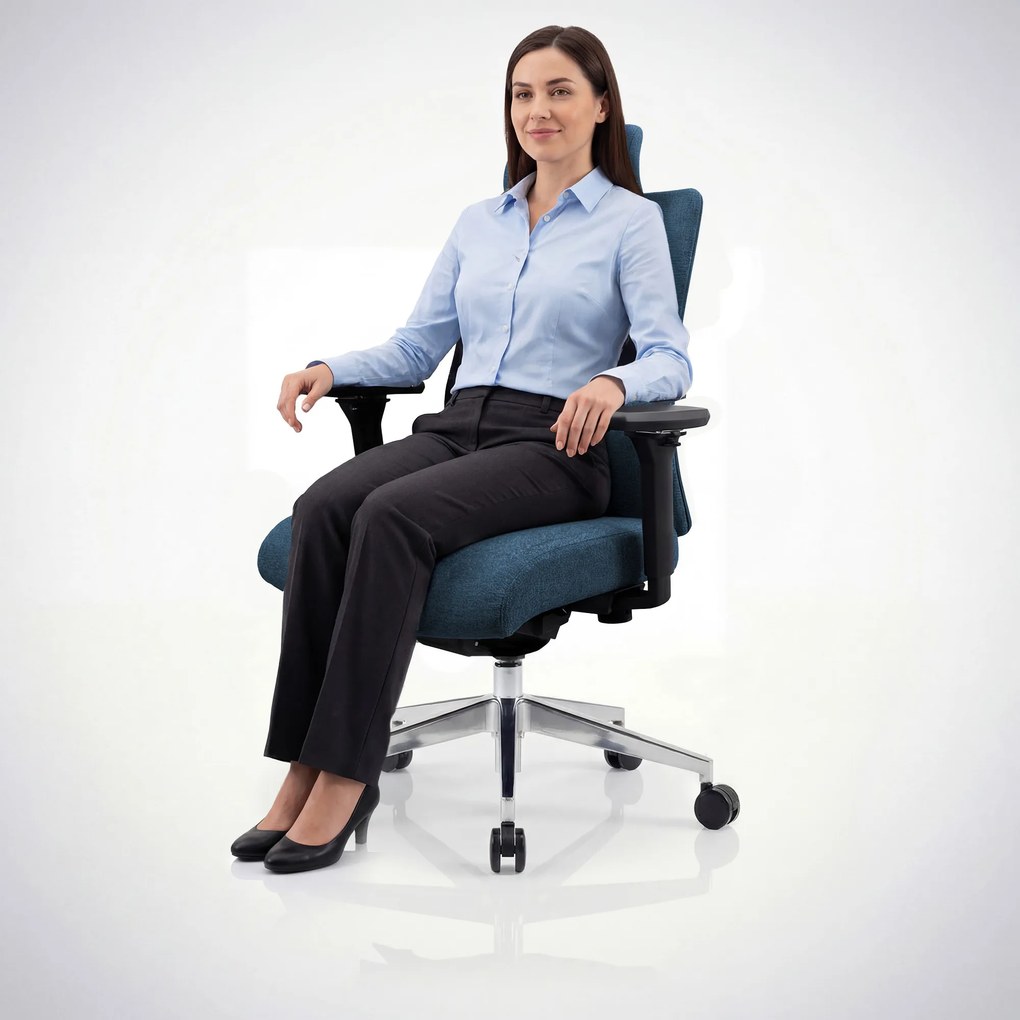 Ergonomická otočná kancelárska stolička, tmavomodrá: VECTOR