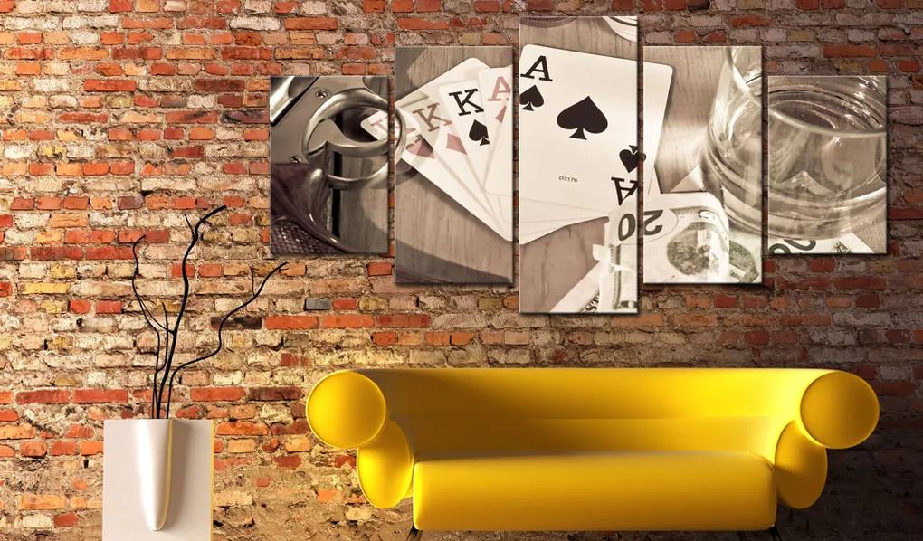 Artgeist Obraz - Poker night - sepia Veľkosť: 200x100, Verzia: Premium Print