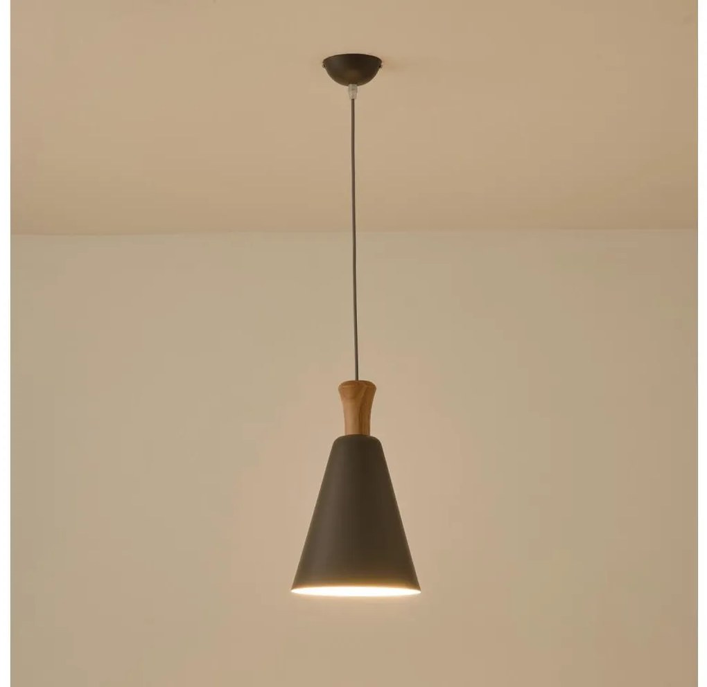 Luster na lanku 1xE27/15W/230V šedá pr. 20 cm