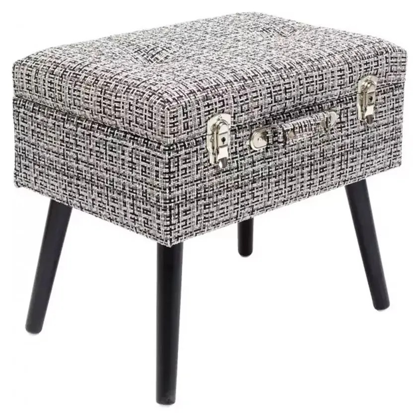Šedá Stolička s úložným prostorem −biela 45 × 50 × 35 cm KARE DESIGN