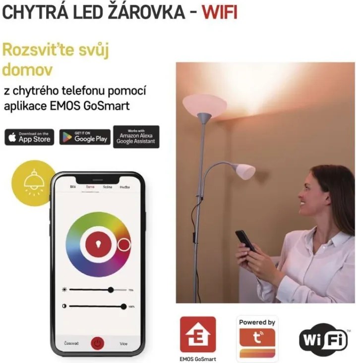 Inteligentná LED žiarovka GoSmart E14 4,8W 230V Wi-Fi RGB stmievateľná