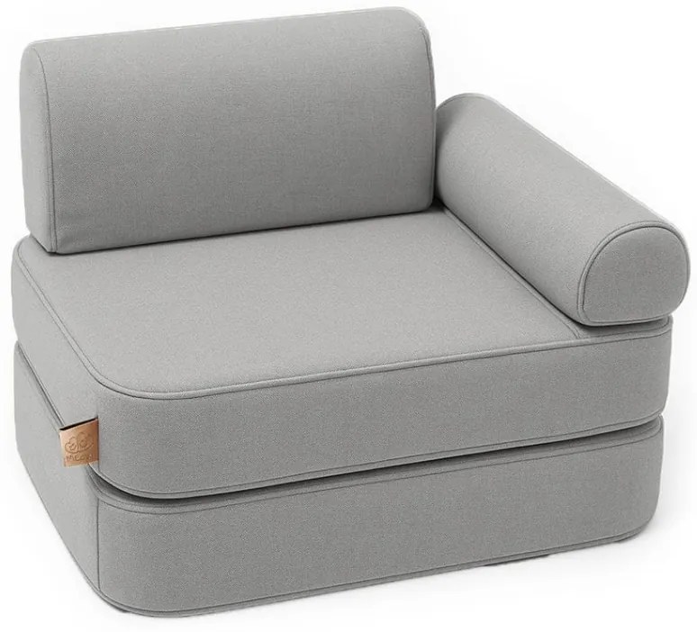 MeowBaby® Outzy detské kreslo/pohovka, feather-fog-gray