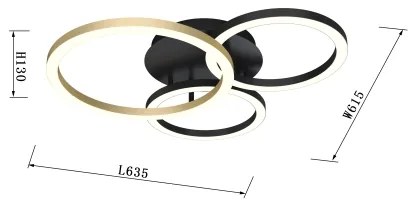 Wofi 9042-304 - LED Stmievateľný prisadený luster BAYEUX LED/51W/230V