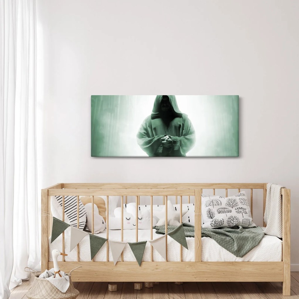 Obraz - Mních v tme (120x50 cm)