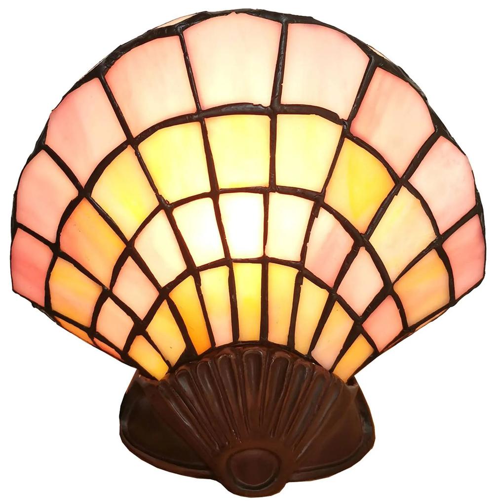Dekoračná stolná lampa 6000 sklenená mušľa Tiffany