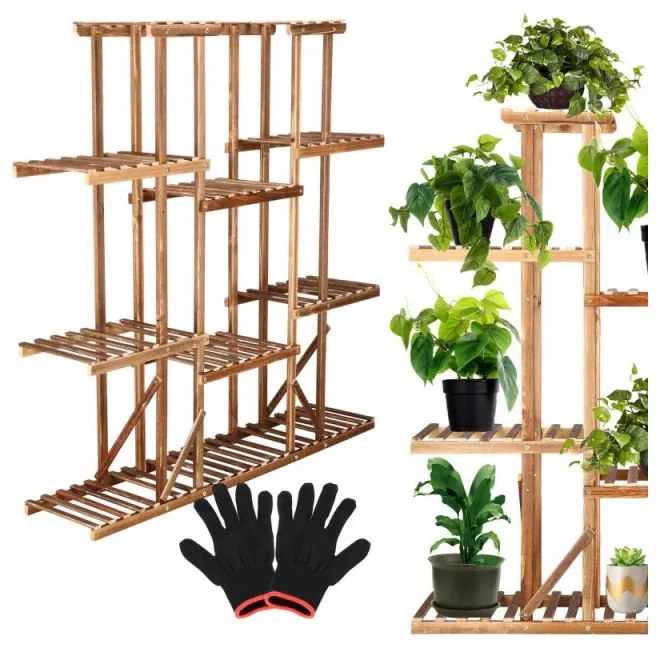 SPRINGOS Drevený stojan na kvety SPRINGOS PLANT 12