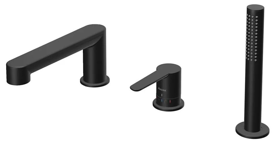 Ravak X070186 - 3-otvorová vaňová batéria PURI čierna