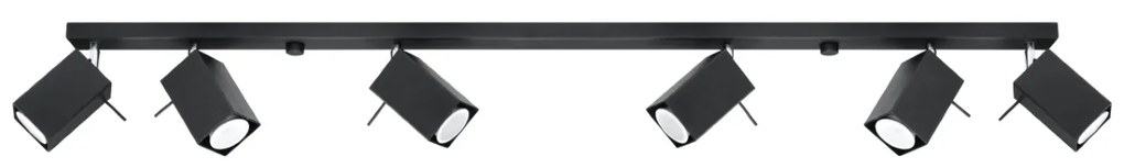 Bodové svietidlo Merida, 6x čierne kovové tienidlo, (možnosť polohovania)