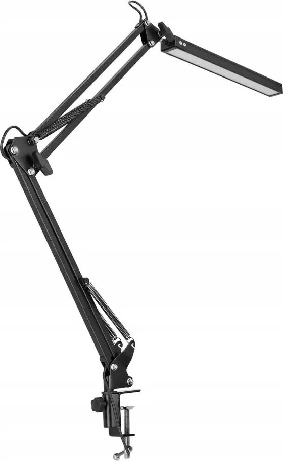LED Stmievateľná stolná lampa s klipom LED/10W/5V 3000/4000/6000K čierna