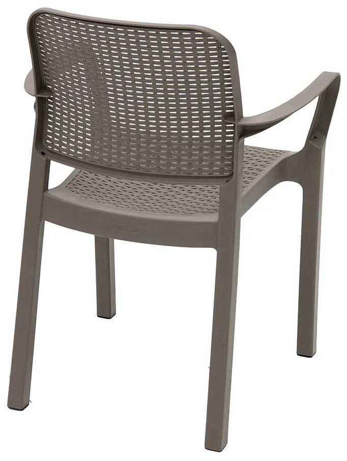 DEOKORK Záhradná plastová stolička KARA (cappuccino)