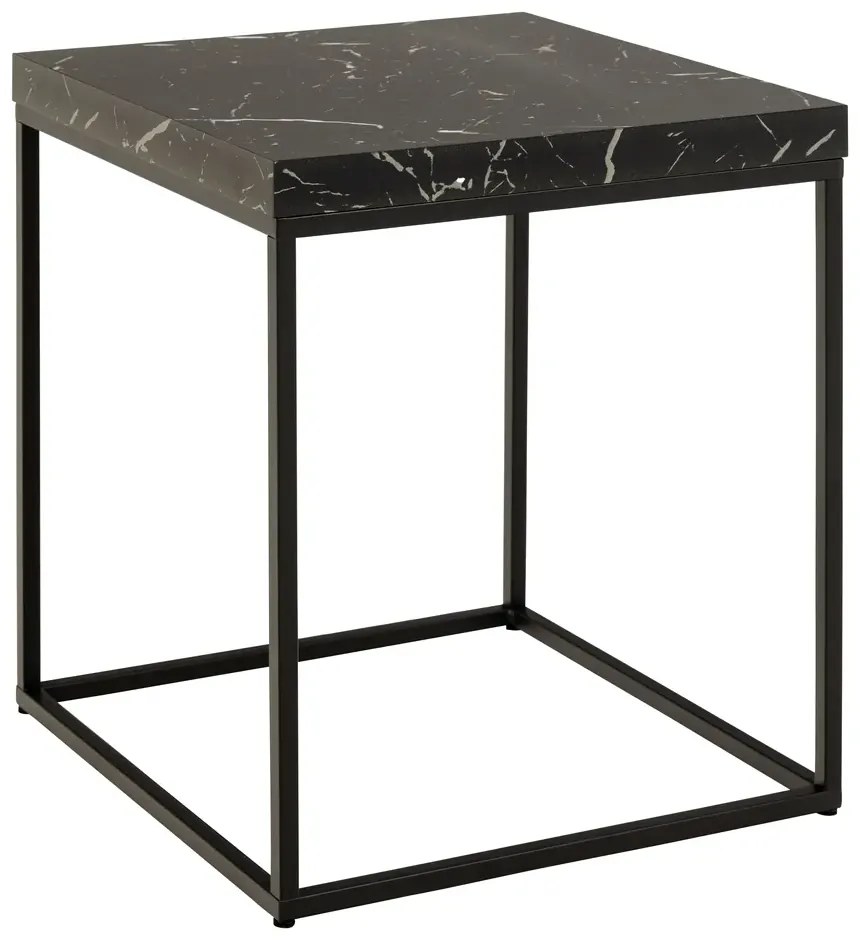 Odkládací stolek Barossa 40 cm mramor/černý
