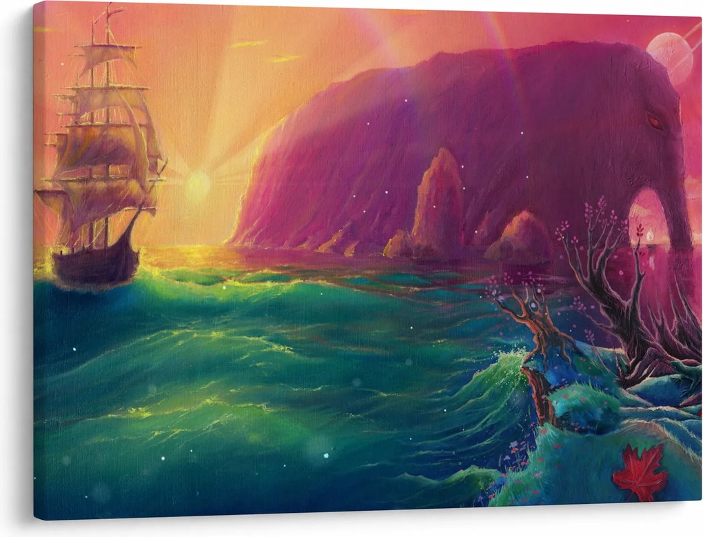 Obraz - Olejomaľba, Plavba do fantastickej ríše (70x50 cm)