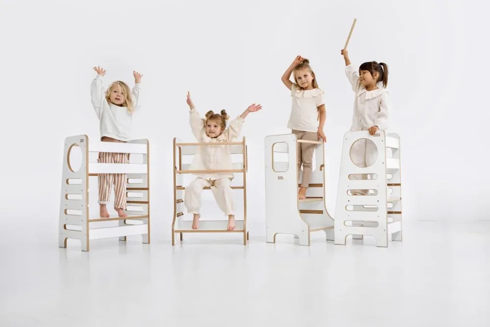 Učiaca veža Montessori pre súrodencov šedá