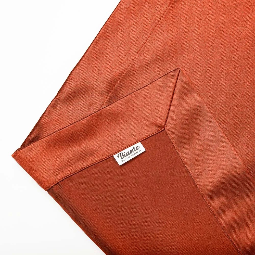 Biante Saténový prehoz/behúň na posteľ Satén LUX-045 Tehlovo červený 60x300 cm