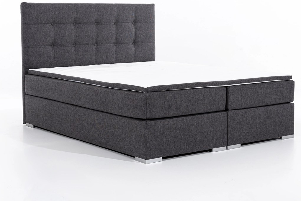 Manželská posteľ Boxspring 160 cm Irma 01 (tmavosivá). Akcia -16%. Vlastná spoľahlivá doprava až k Vám domov. 1044539
