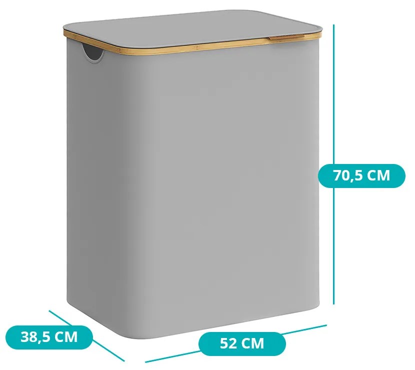 Plastový kôš na bielizeň, sivý