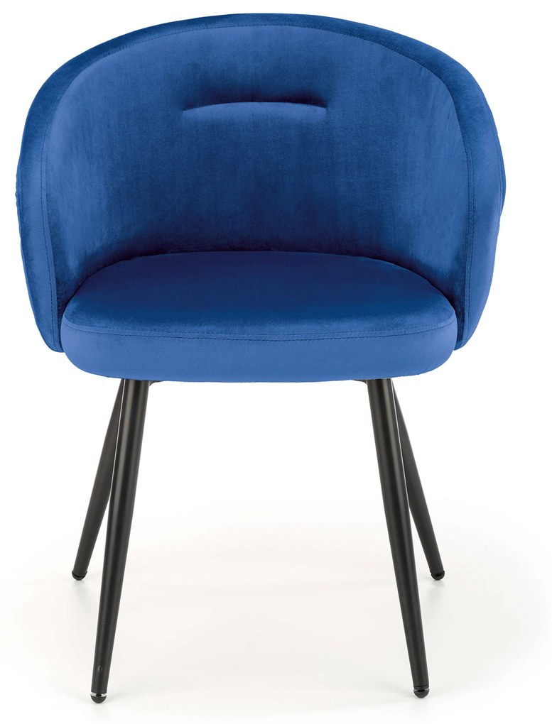 Čalúnená jedálenská stolička KARLA  modrá zamat