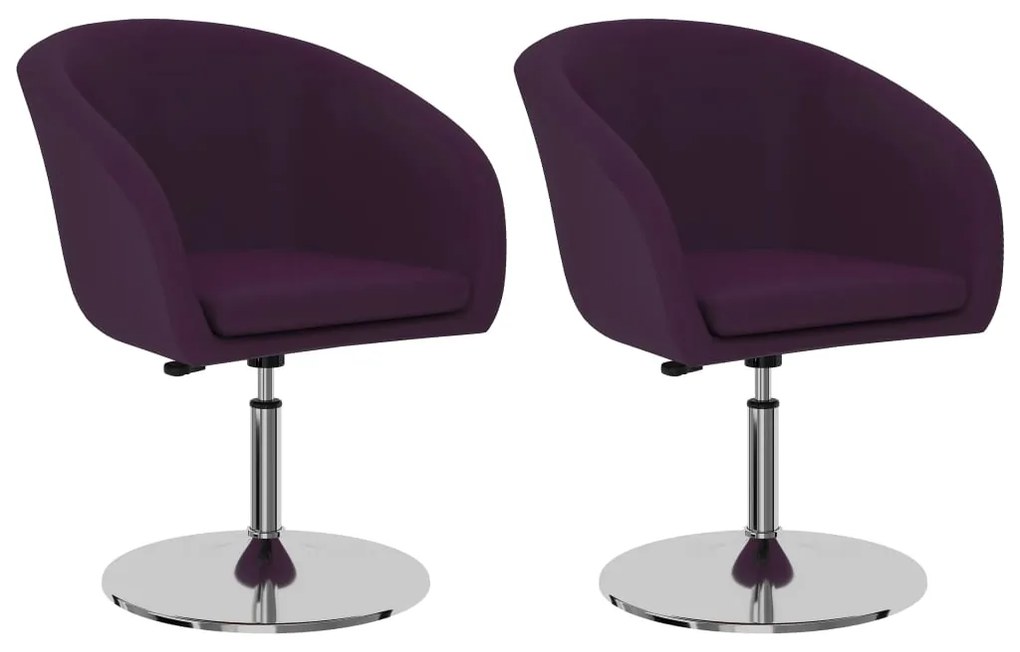 vidaXL Jedálenské stoličky 2 ks, fialové, umelá koža