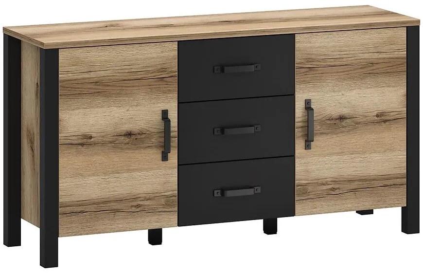 Komoda 2d3s Derby E Light + Black