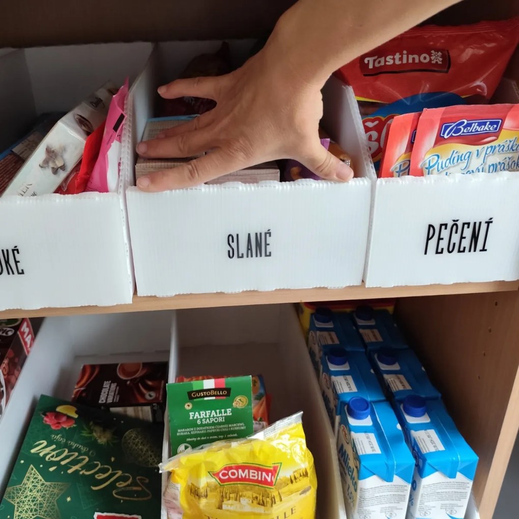 Úložný box, plastový biely 20x50x16cm – do špajze aj do skrine KARTONPLAST