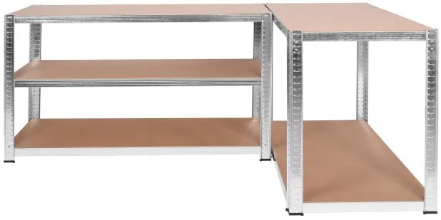 Regál 205x120x45 cm strieborný