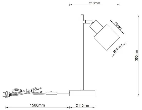 Globo 54114-1T - Stolová lampa TRENT 1xE14/25W/230V