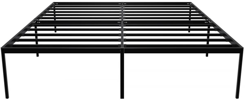 Kovová posteľ Hamlin - 200 x 180, v 41 cm - Čierna