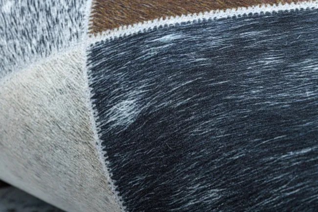 Koberec PATCHWORK 21720 béžový/hnedý - imitácia kože krava, romby