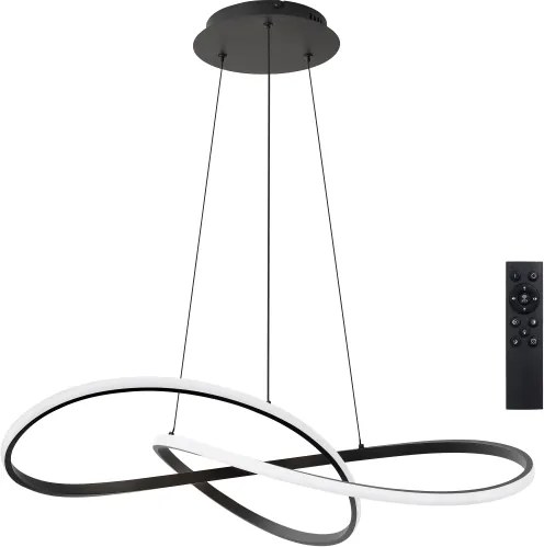 Brilagi - LED stmievateľný luster na lanku INFINITY LED/80W/230V 80x80 cm čierny + diaľkové ovládanie