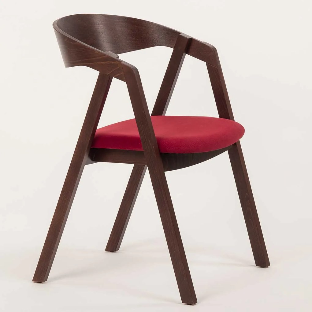 Stima stolička GURU buk s čalúneným sedákom Vyberte odtieň ->: Tmavo hnedá, Vyberte látku ->: LUX Antracit 6