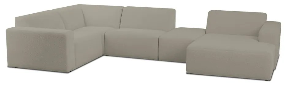 Svetlohnedá rohová pohovka z textílie buklé (do "U") Roxy – Scandic