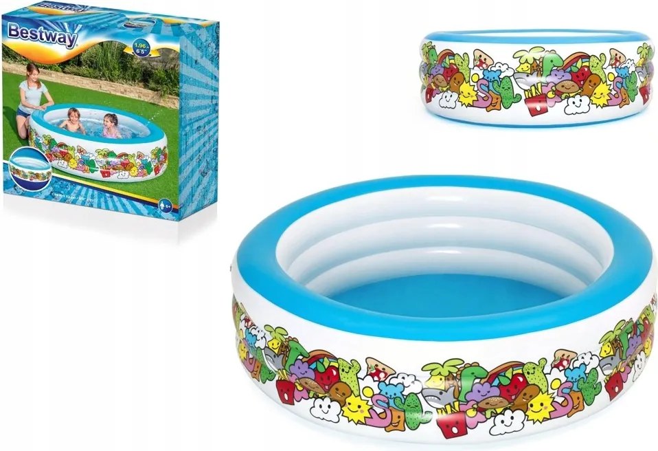 Detský Nafukovací Záhradný Bazén Okrúhly 196 cm x 53 cm Bestway >