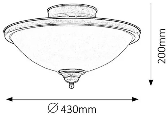 Rabalux ELISETT stropné svietidlo max. 2x40W | E14 | IP20 - bronz