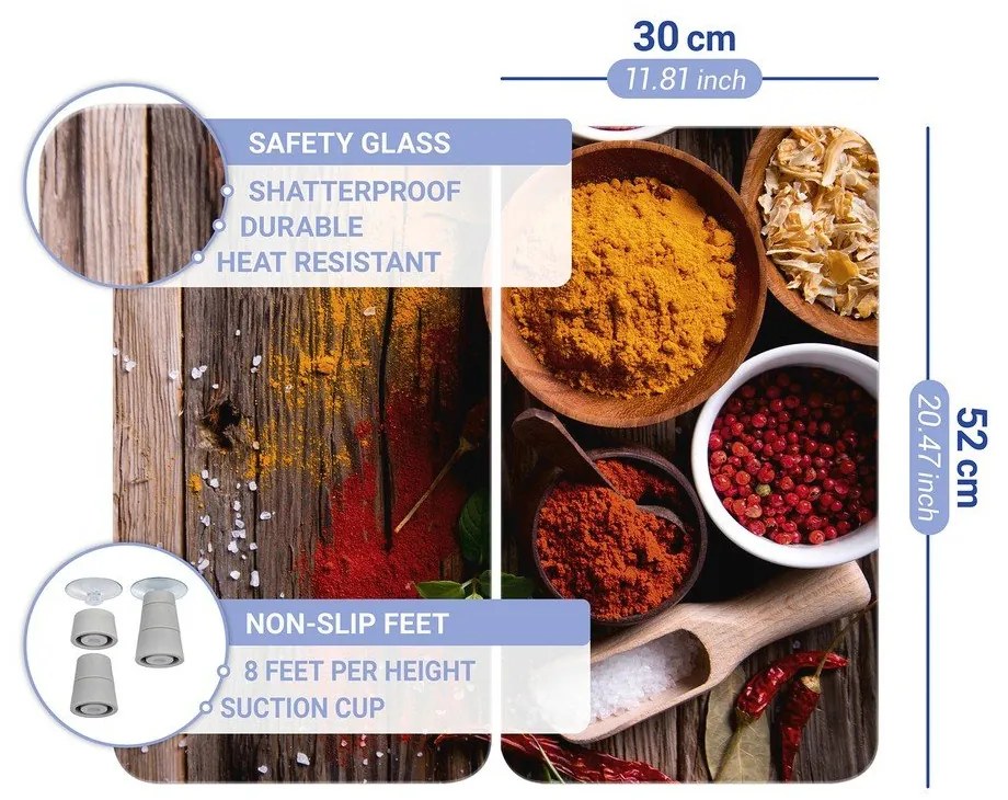 Súprava 2 sklenených krytov na sporák Wenko Spice