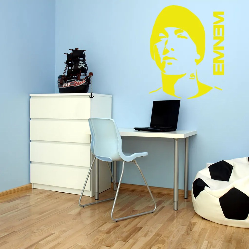 Veselá Stena Samolepka Eminem Farba: fialová, Veľkosť: 100 x 118 cm