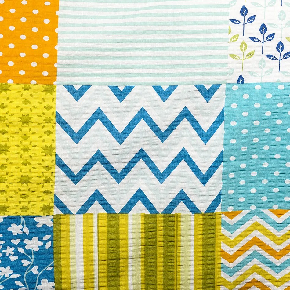4Home Krepové obliečky Patchwork blue, 160 x 200 cm, 70 x 80 cm