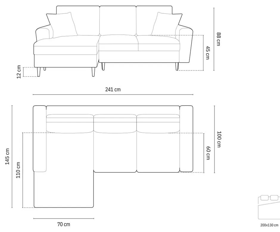 Zelená zamatová rozkladacia/s úložným priestorom rohová pohovka (ľavý roh/s leňoškou) Kyoto – Cosmopolitan Design