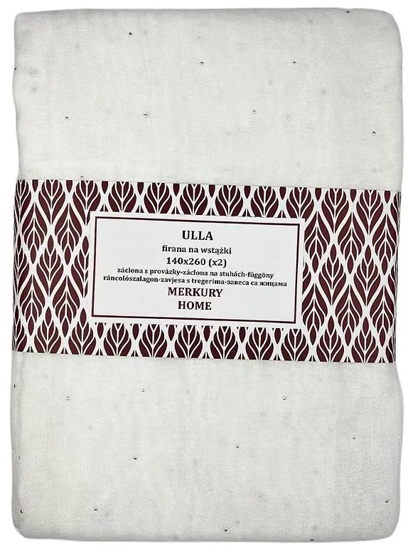 Záclona na páske Ulla polyester ecru 140x260 Merkury Home II/22