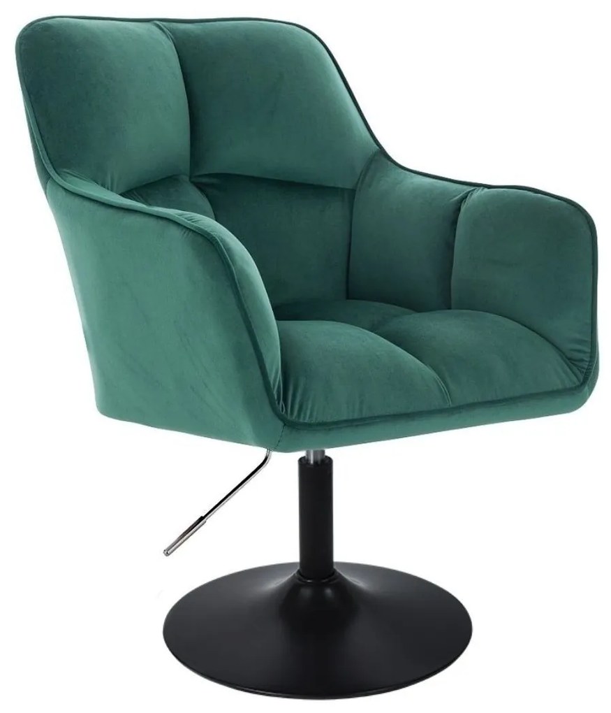 LuxuryForm DESIGN Kreslo AMALFI VELUR na čiernom tanieri - zelené