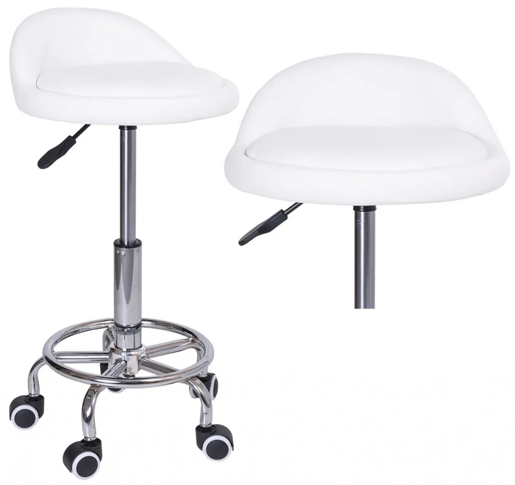 Otočná barová stolička Lomo biela