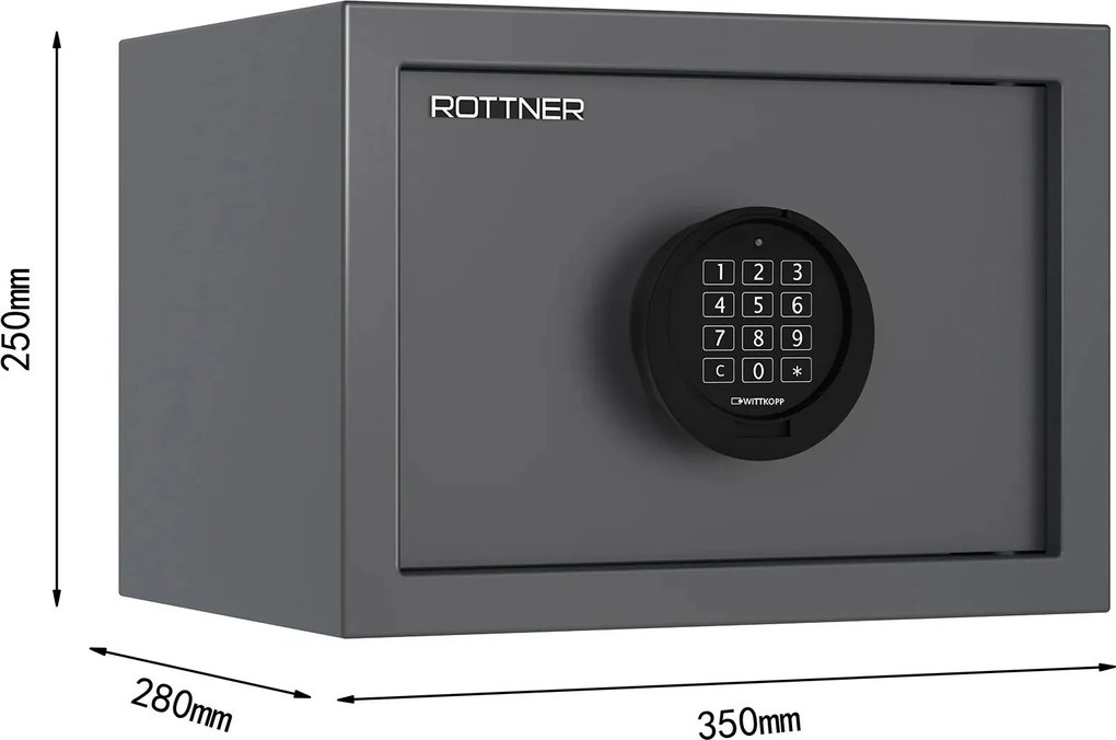 Nábytkový trezor PRAKTIK 25 EL, elektronický S1, 250 × 350 × 280 mm, 17 l