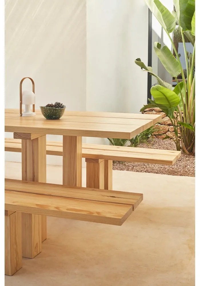 Jedálenský stôl s doskou z borovicového dreva 100x260 cm Banda – Teulat