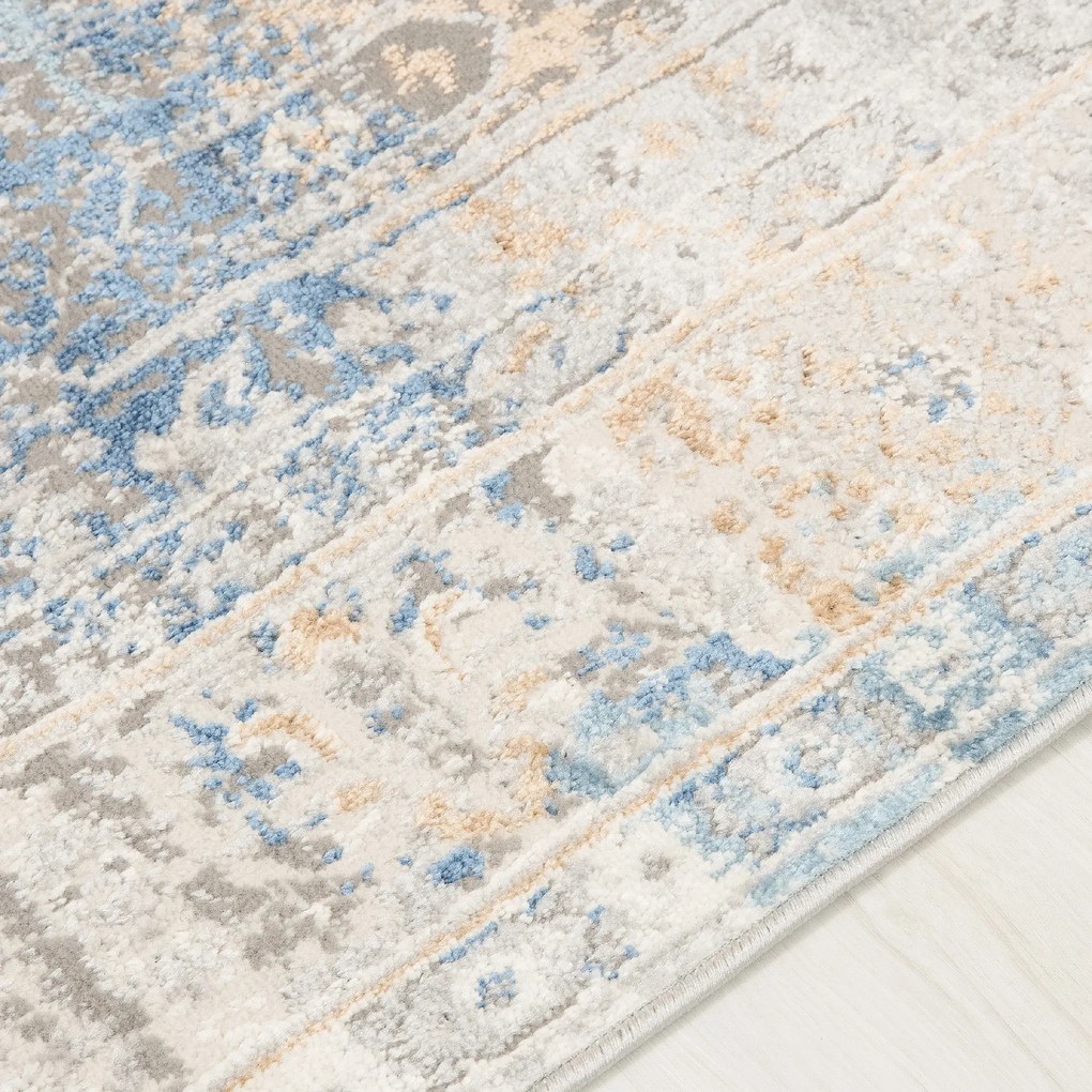 TA Koberec G549E BIELA/D_MODRÁ IDAHO HIL Rozmer: 300x400 cm