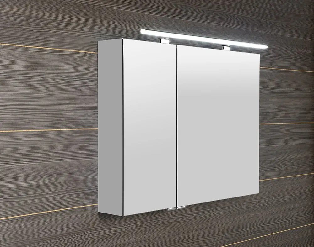 Sapho Sapho, MIRRÓ galérka s LED osvetlením, 120x70x16cm, 3x dvierka, biela, MC121-0030