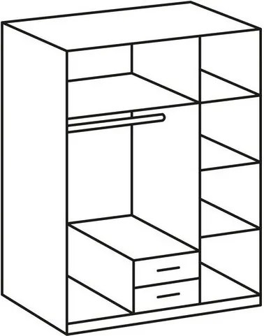 Šatníková  skriňa Duisburg, šírka 135 cm