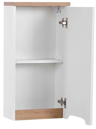 Kúpeľňová zostava Bali 80 cm so zápustným umývadlom, skrinkami a zrkadlom dub wotan/biela