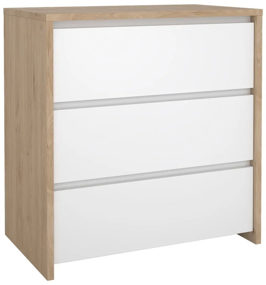 Biela/v prírodnej farbe komoda v dekore duba 80x84x48 cm Next – Tvilum