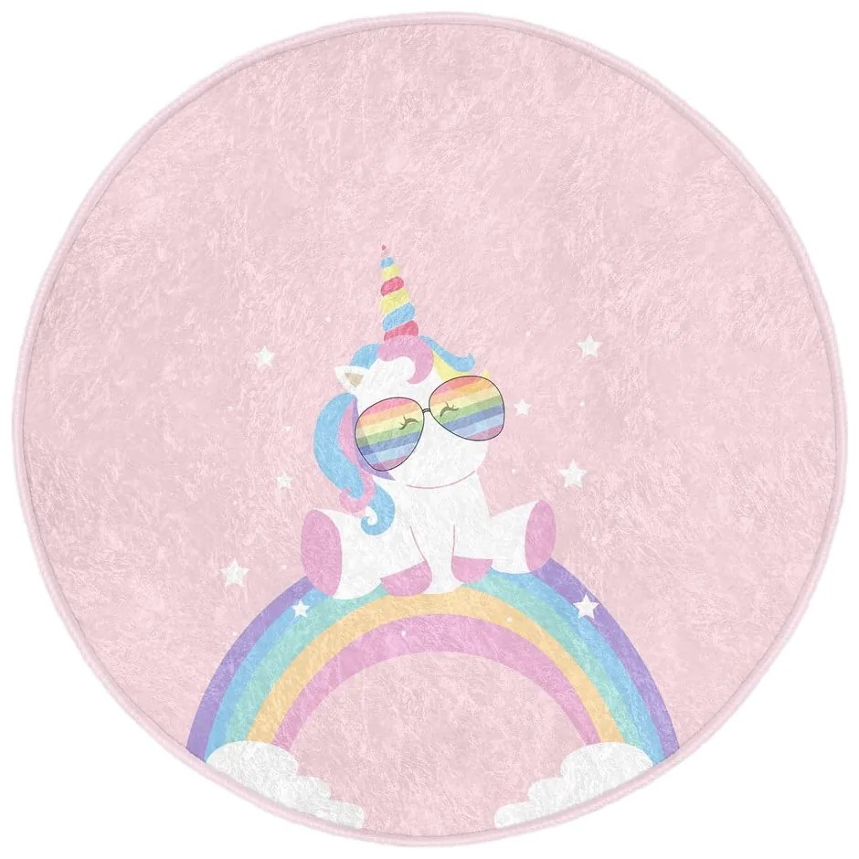Ružový detský koberec ø 80 cm Comfort – Mila Home
