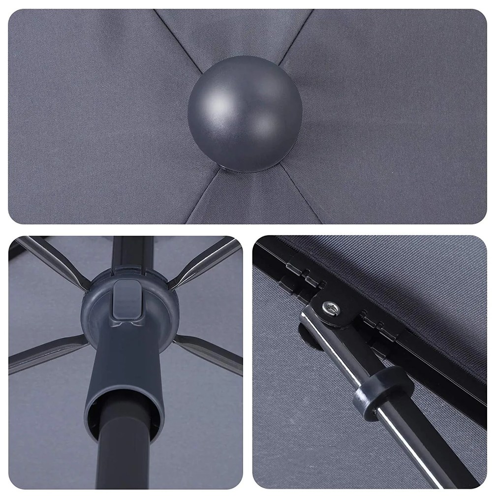 Záhradný slnečník Royal 200x125 cm sivý